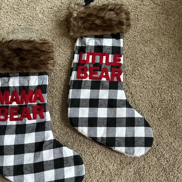 New 3 Stockings- mama bear, papa bear, little bear Christmas farmhouse - Picture 4 of 11